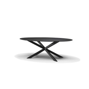 Solar Eetkamertafel 240X120 Ovaal Mango Zwart 3cm