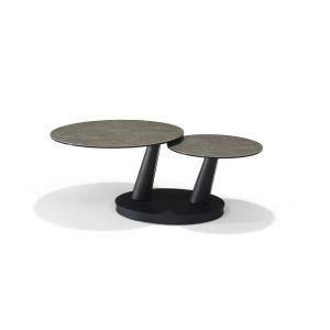 Antares Salontafel B-5712 - Taupe Glas-Keramiek - 2 Bladen Draaibaar