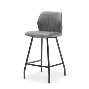 Barkruk Gino zwart stof Soft Steel