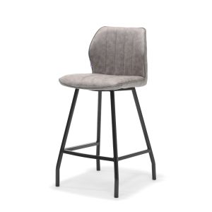 Barkruk Gino zwart stof Soft Pebble