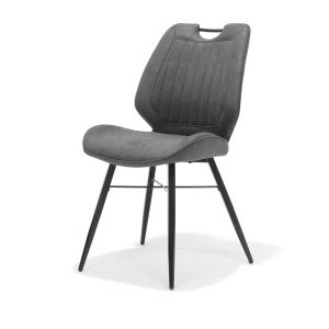 Stoel Quattro zwart stof Soft Antraciet