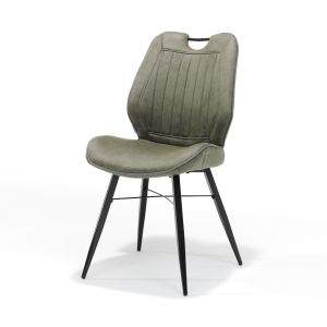 Stoel Quattro zwart stof Soft Groen