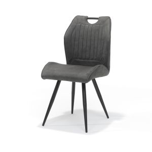 Stoel Garda zwart Stof Soft Antraciet