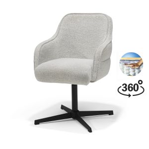Atlas armstoel Stof Alpine #186 Champagne - 360 Draaibaar frame Zwart 