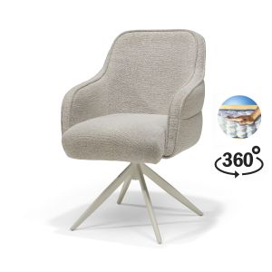 Atlanta armstoel Stof Alpine #01 Naturel - 360 Draaibaar frame Beige P03