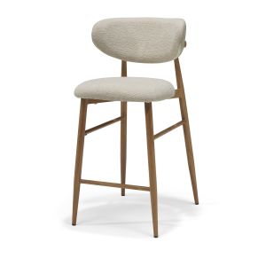 Dalton barkruk Stof Vibe #06 Creme - Metaal frame Eiken Naturel