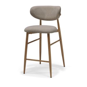 Dalton barkruk Stof Vibe #21 Taupe - Metaal frame Eiken Naturel
