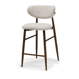 Dalton barkruk Stof Vibe #06 Creme - Metaal frame Noten kleur