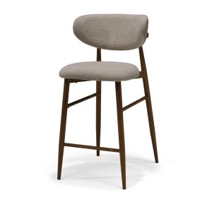Dalton barkruk Soft Vibe #21 Taupe - Metaal frame Noten kleur