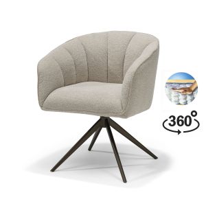 Cocoon armstoel Stof Sahara Mushroom - 360 Draaibaar frame Anodic Brown