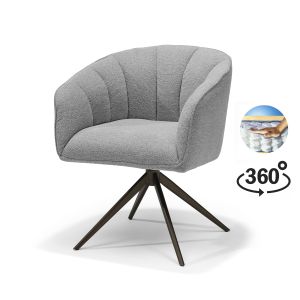 Cocoon armstoel Stof Sahara Grey - 360 Draaibaar frame Anodic Brown
