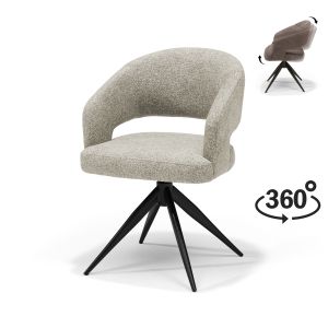 Swing armstoel Stof Leo Naturel - Relax functie - frame zwart