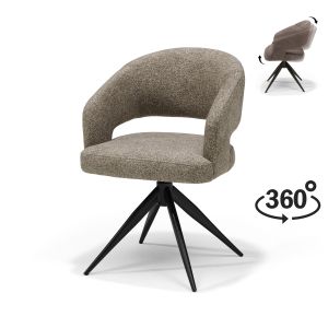Swing armstoel Stof Leo Beige - Relax functie - frame zwart