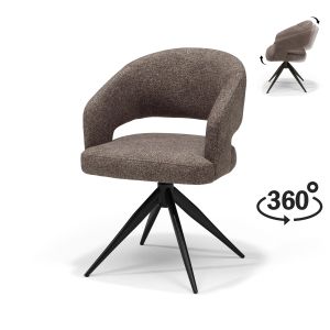 Swing armstoel Stof Leo Brown - Relax functie - frame zwart