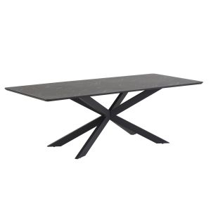 Solar eetkamertafel Rechthoek 190X100 MDF+HPL Zwart Marmer 25MM