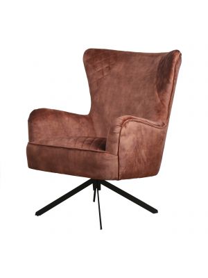 Draaifauteuil Dave Stof Aurora Velours Copper