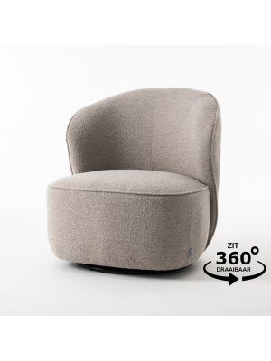 Sammy Draaifauteuil Stof Teddy #01 Natural