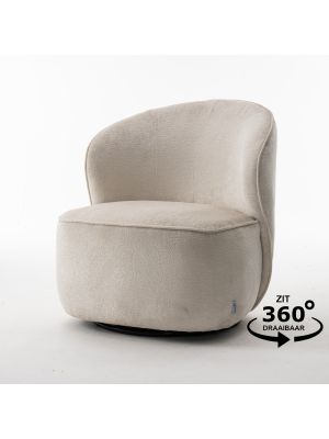 Sammy Draaifauteuil Stof Loris #01 Cream