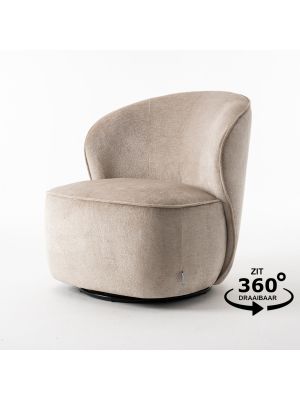 Sammy Draaifauteuil Stof Loris #05 Beige