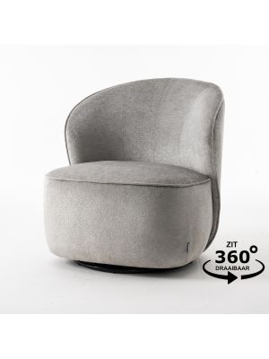 Sammy Draaifauteuil Stof Loris #08 Grey