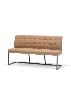 Eetbank Patch zwart - Stof Soft Cognac