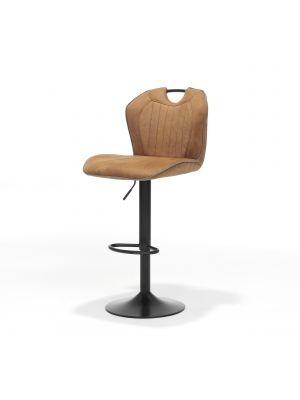 Barkruk Cordoba zwart - Stof Soft Cognac