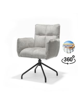Nova armstoel Stof Cremona #04 Natural - 360 Draaibaar frame zwart P14
