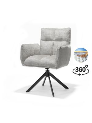 Nova armstoel Stof Cremona #04 Natural - 360 Draaibaar frame zwart A360